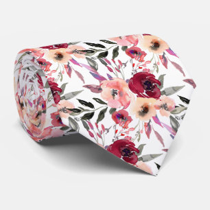 PixDezines H2 Spring Flowers Blush Red Tie