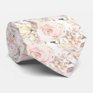 PixDezines H2 Summer Blush Cream Roses Hydrangea Tie