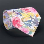 PixDezines H2 Summer Flowers Bright Hues Tie<br><div class="desc">PixDezines floral watercolor neck tie for summer wedding.  Featuring water colour flowers - summer hues - lavender purple,  yellow,  violet and pink with endive green  foliage.  DIY background colour.

 Copyright © 2011-2024 PixDezines™.</div>