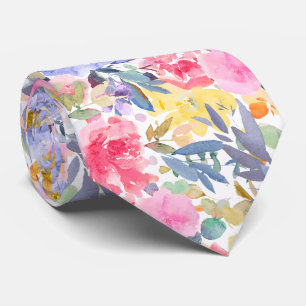 PixDezines H2 Summer Flowers Bright Hues Tie