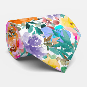 PixDezines H2 Summer Flowers Bright Hues Tie