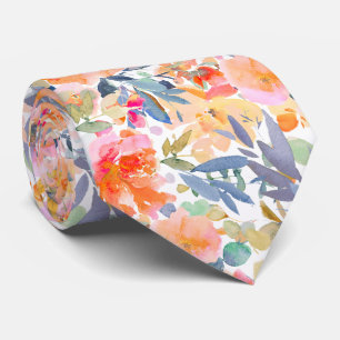 PixDezines H2 Summer Flowers Bright Hues Tie
