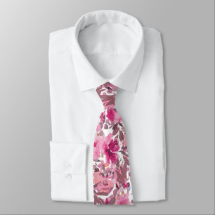 PixDezines H2 Summer Flowers Burgundy Mauve Tie
