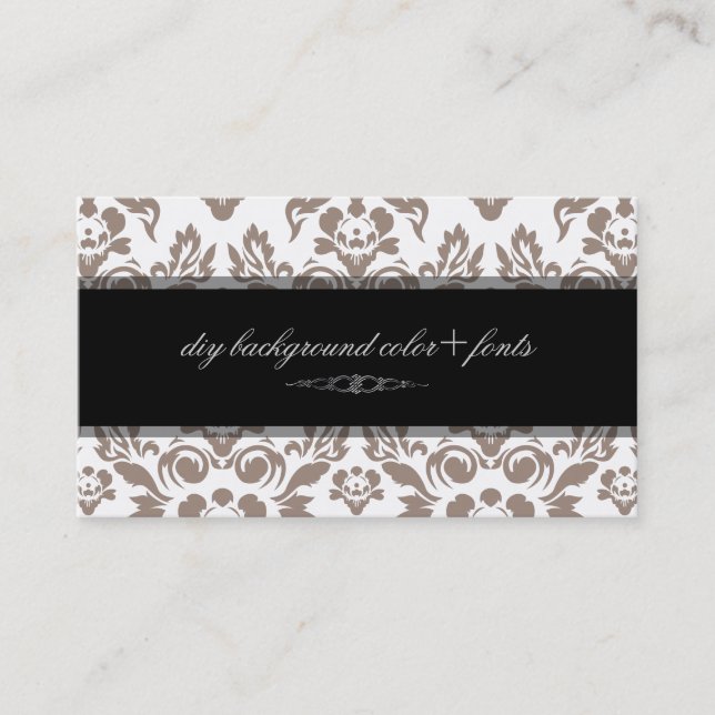 PixDezines Haute Coutour Damask/diy background Business Card (Front)