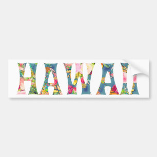 PixDezines Hawaii Tiki Typography Bumper Sticker