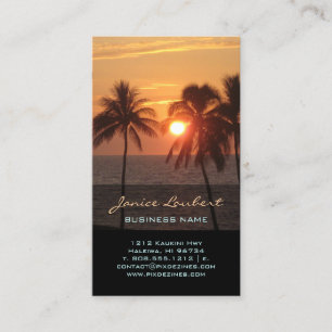 PixDezines Hawaiian Beach Sunset Business Card