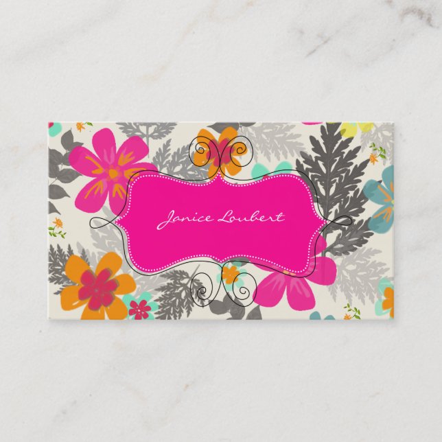 PixDezines Hawaiian Jungle/Custom Background Business Card (Front)