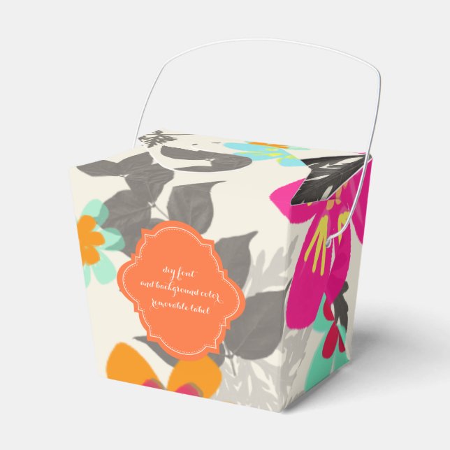 PixDezines hawaiian jungle/DIY background colour Favor Box (Front Side)