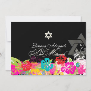 PixDezines hibiscus/Bat Mitzvah Invitation