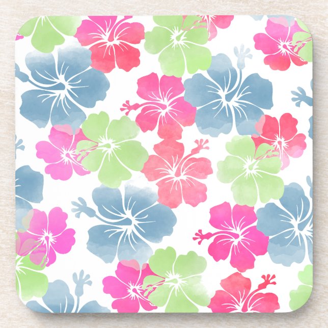 PixDezines hibiscus/diy background Coaster (Front)