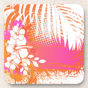 PixDezines hibiscus/DIY background colour Coaster