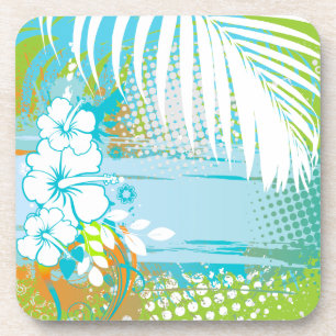 PixDezines hibiscus/DIY background colour Coaster