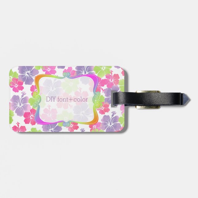 PixDezines hibiscus/DIY background Luggage Tag (Back Horizontal)