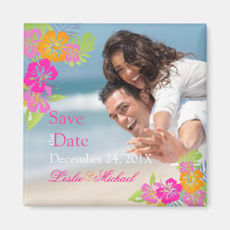 PixDezines hibiscus leis, Save the Date Magnet