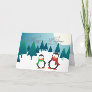 PixDezines Holiday Cards, penguins Card