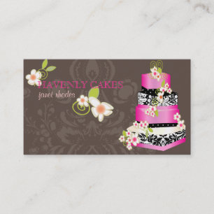 PixDezines hot pink wedding cake/bakery/pâtisserie Business Card