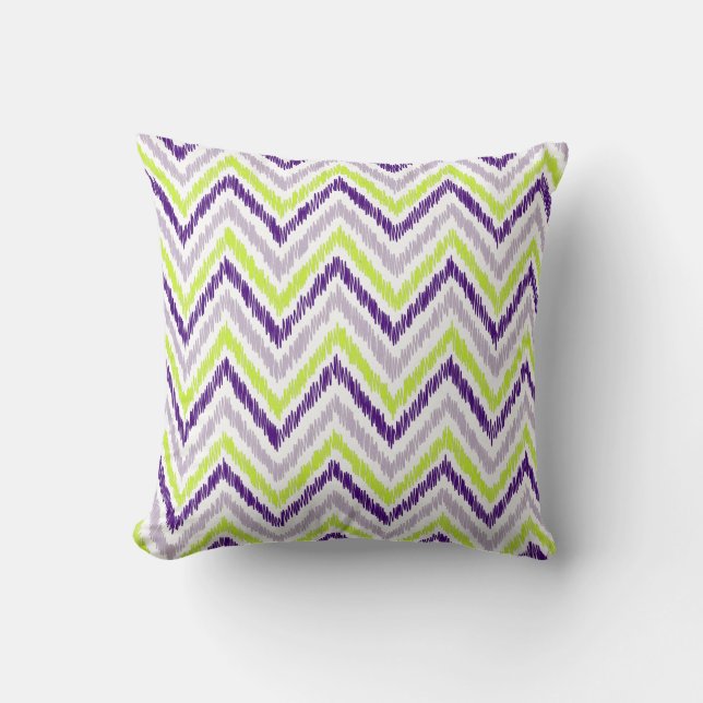 PixDezines ikat chevron/diy background colour Throw Pillow (Front)