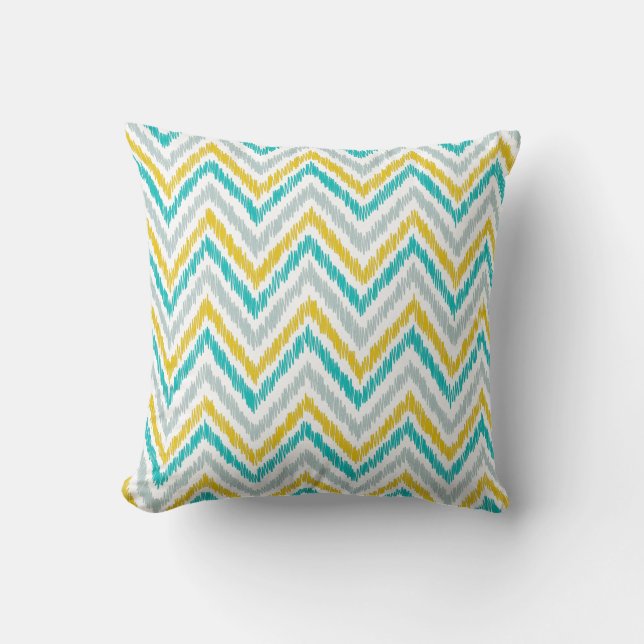 PixDezines ikat chevron/diy background colour Throw Pillow (Front)