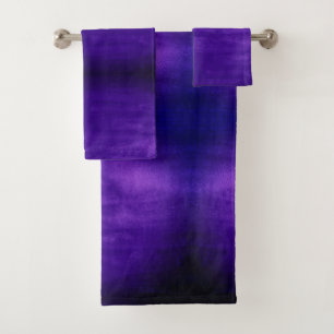 PixDezines Indigo, Ultra Violet Purple Watercolor Bath Towel Set