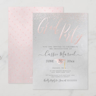 PixDezines Iridescent Blush Pink 2019 Grad Party Invitation