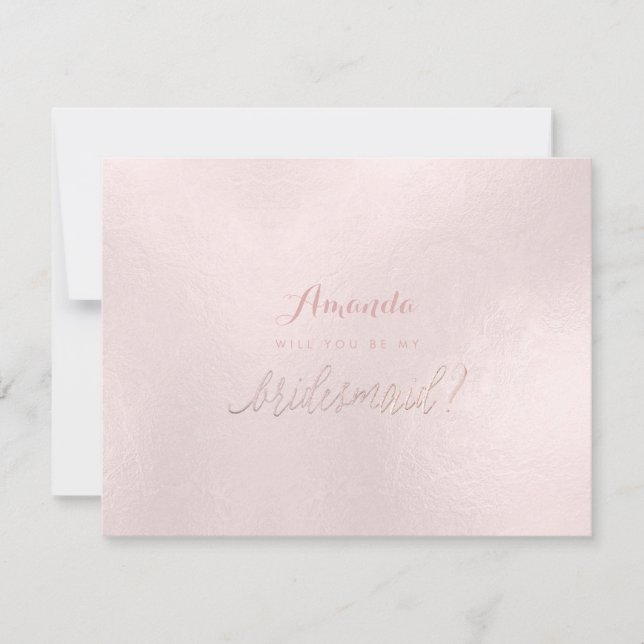 PixDezines Iridescent Blush Will You .. Bridesmaid Invitation (Front)