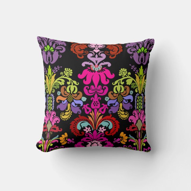 PixDezines isabella damask/diy background Throw Pillow (Front)