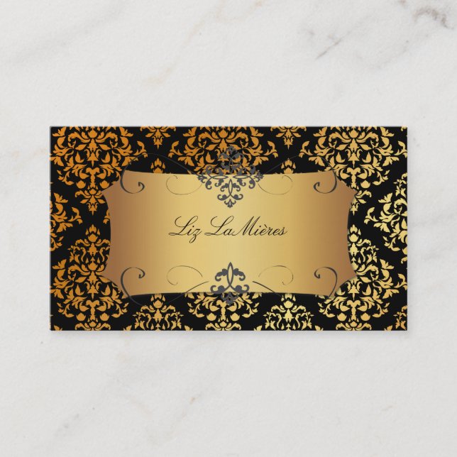 PixDezines Josephine Damask/DIY background colour Business Card (Front)