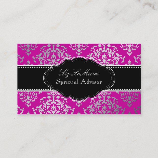 PixDezines Josephine Damask/DIY background colour! Business Card (Front)