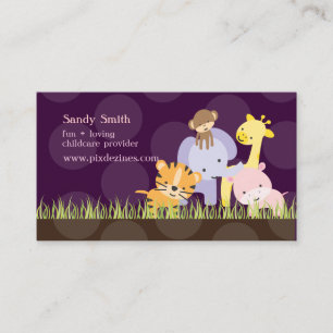 PixDezines Jungle of Fun Daycare, DIY colours Business Card