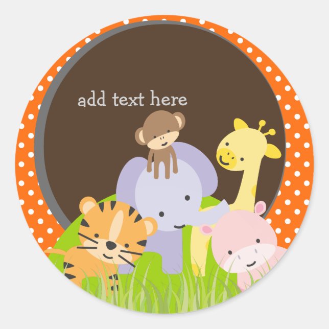 PixDezines Jungle stickers/DIY background colour Classic Round Sticker (Front)