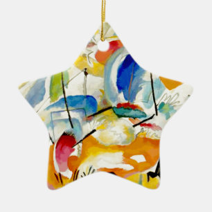 PixDezines Kandinsky 1913 Sea Battle Improv 31 Ceramic Ornament