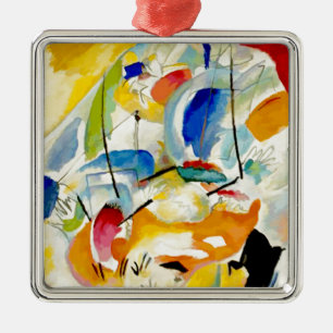 PixDezines Kandinsky 1913 Sea Battle Metal Ornament