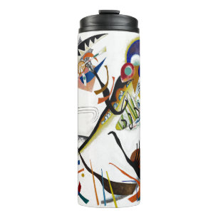 PixDezines Kandinsky 1921 Abstract Blue Segments Thermal Tumbler