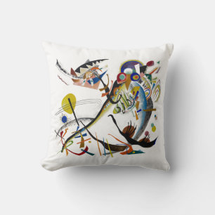 PixDezines Kandinsky 1921 Abstract Blue Segments Throw Pillow
