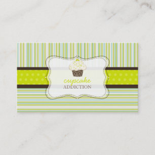 PixDezines kelylime cupcake+stripes Business Card