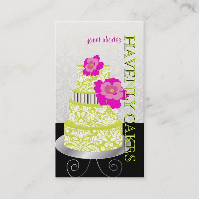 PixDezines Keylime Sponge Cake/pâtisserie Business Card (Front)