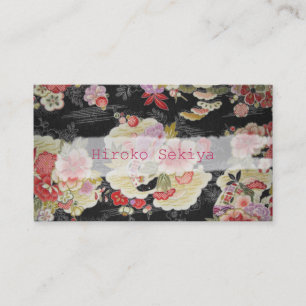 PixDezines kimono/faux chirimen/orleanders Business Card