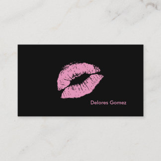 PixDezines kiss powder pink lips Business Card