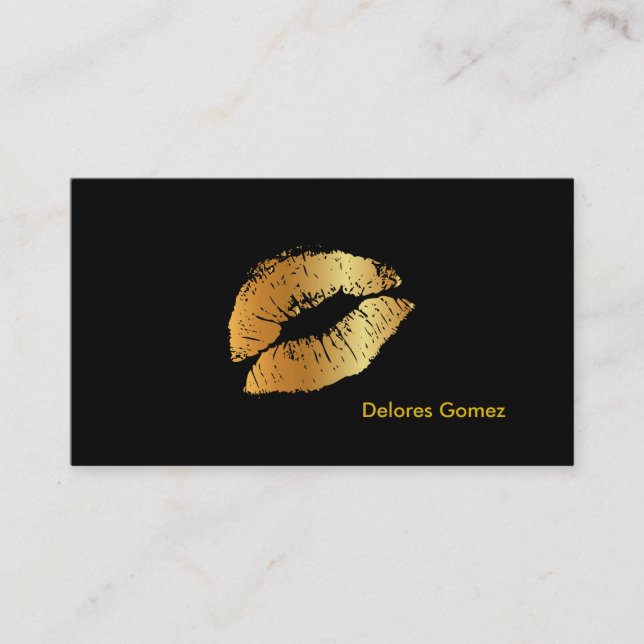 PixDezines kiss with golden lips Business Card (Front)