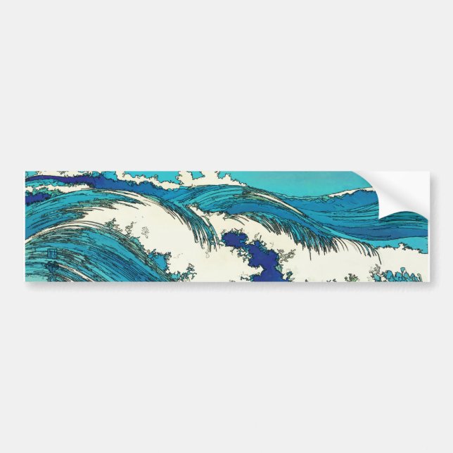 PixDezines konen uehara ocean waves, 上原 Bumper Sticker (Front)