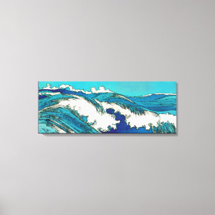 PixDezines konen uehara ocean waves, 上原 Canvas Print