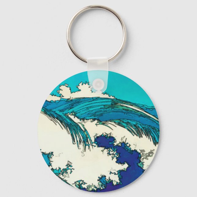 PixDezines konen uehara ocean waves, 上原 Keychain (Front)