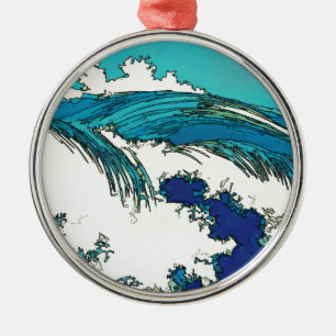 PixDezines konen uehara ocean waves, 上原 Metal Ornament