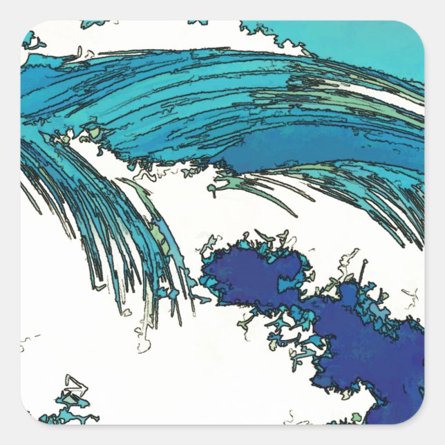 PixDezines konen uehara ocean waves, 上原 Square Sticker (Front)