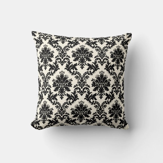 PixDezines la paloma damask/diy background Throw Pillow (Front)