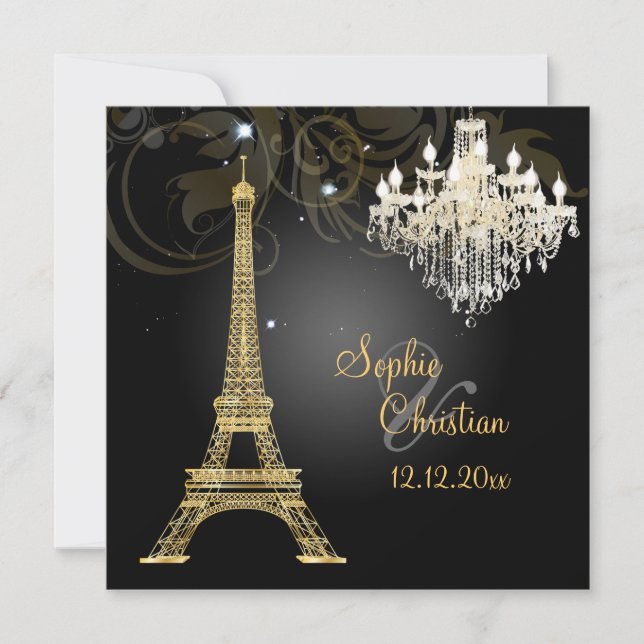 PixDezines la tour eiffel/paris Invitation (Front)