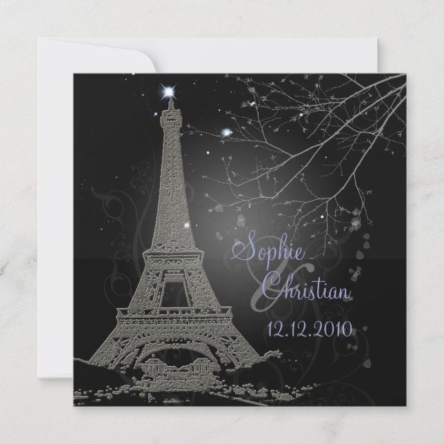 PixDezines la tour eiffel/paris Invitation (Front)