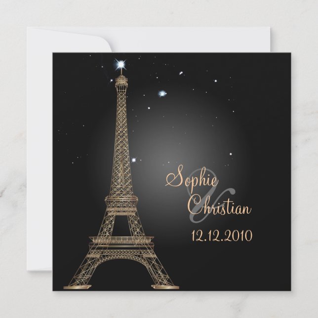 PixDezines la tour eiffel/paris Invitation (Front)