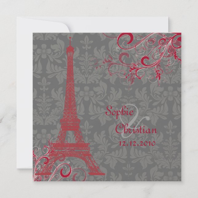 PixDezines la tour eiffel/paris Invitation (Front)