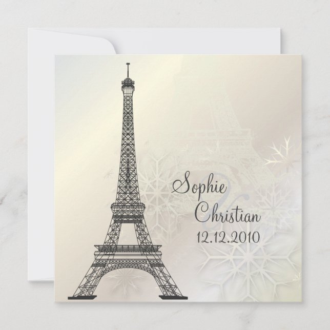 PixDezines la tour eiffel/paris Invitation (Front)